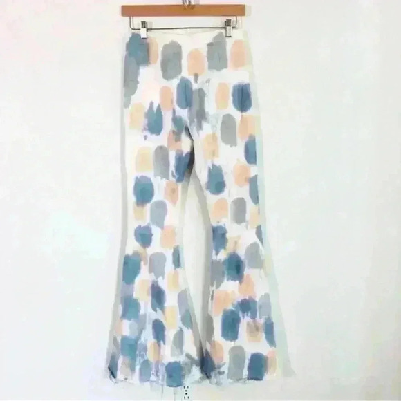 Peach Love High Rise Bell Bottom Flare polka Dot Tie Dye S (2-4) - Picture 5 of 14